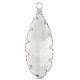 Crystal glass charm oval 30mm Crystal-silver